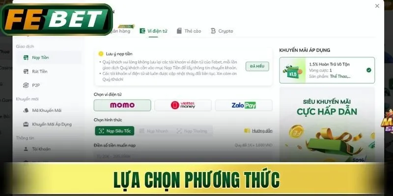 Lựa chọn phương thức